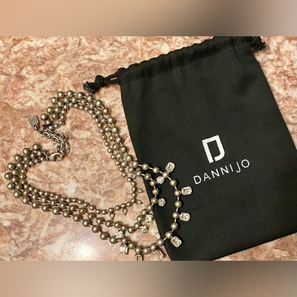 DANNIJO Antiqued Silver tone Collar Necklace; NEW - Picture 2 of 5